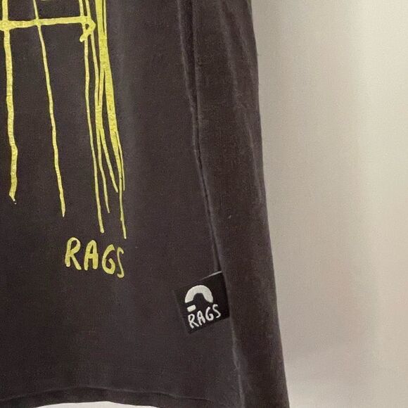 Rags Black Kids Graphic Tee Size 3/4 - Picture 5 of 6